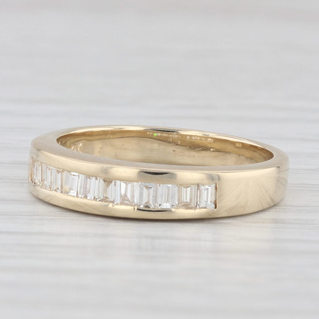 Light Gray 0.50ctw Diamond Women's Wedding Band 14k Yellow Gold Size 6.25 Stackable Ring