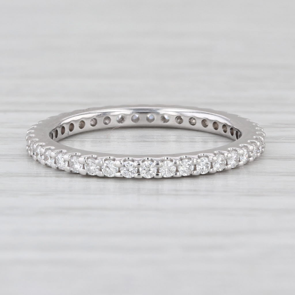 0.60ctw Diamond Eternity Wedding Band Stackable Anniversary Ring 14k White Gold