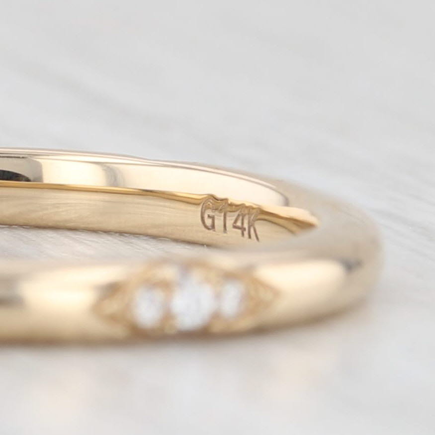 Light Gray New Diamond Wedding Band 14k Yellow Gold Stackable Anniversary Ring Size 6.5