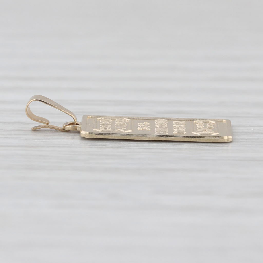 Credit Zurich Dalow 1 Gram Fine Gold Bar Pendant 14k Yellow Gold Small Charm