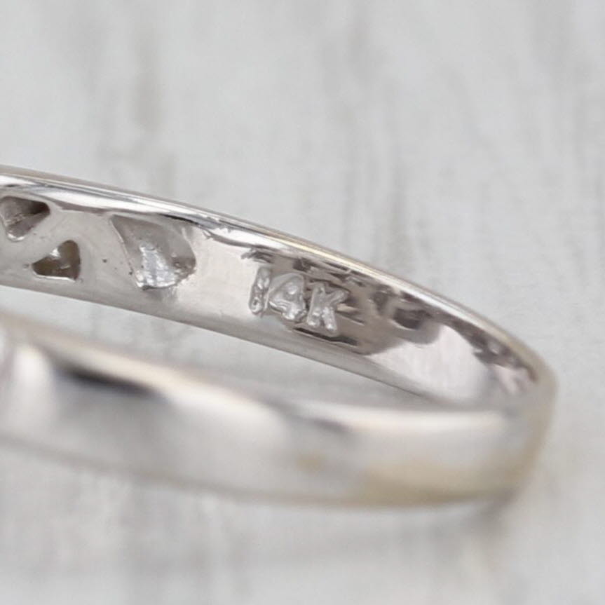 0.58ctw Princess Diamond Halo Engagement Ring 14k White Gold Size 6