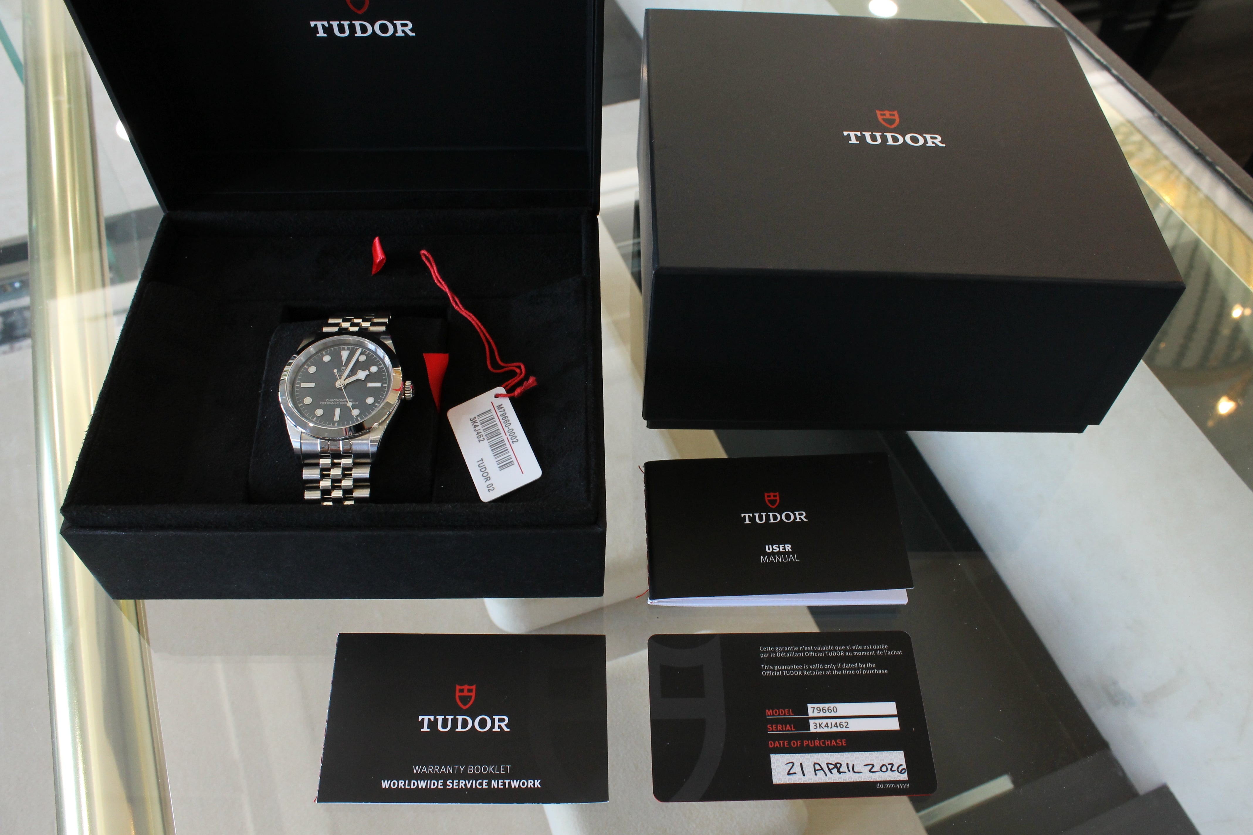 Tudor Black Bay One 39mm Blue Mens Steel Automatic Watch Box Card April 26 79660
