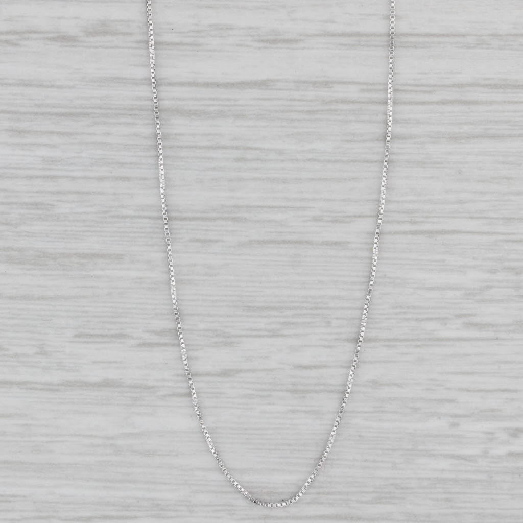 Gray 18.5" 0.5mm Box Chain Necklace 10k White Gold