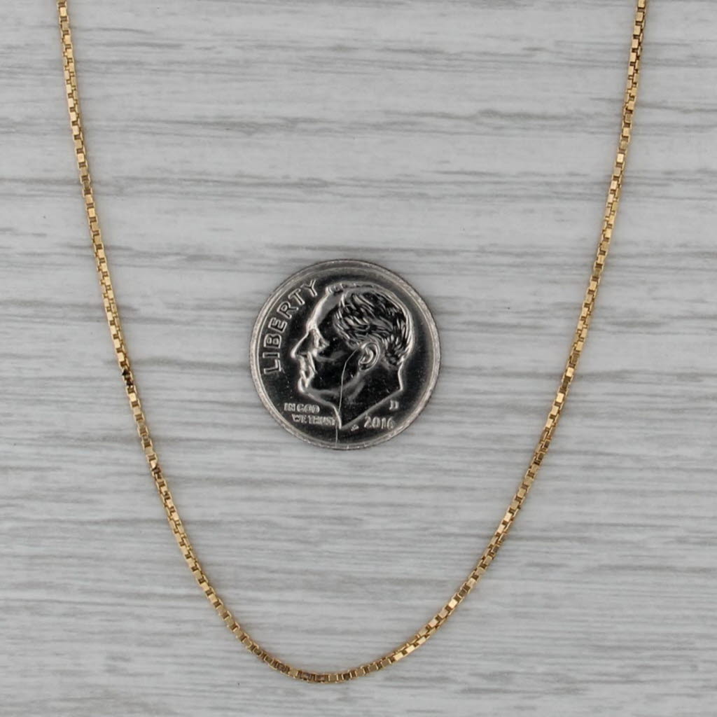 Box Chain Necklace 14k Yellow Gold 24" 0.9mm Italian