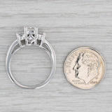 1.53ctw 3-Stone Princess Diamond Engagement Ring 14k White Gold Size 6.75