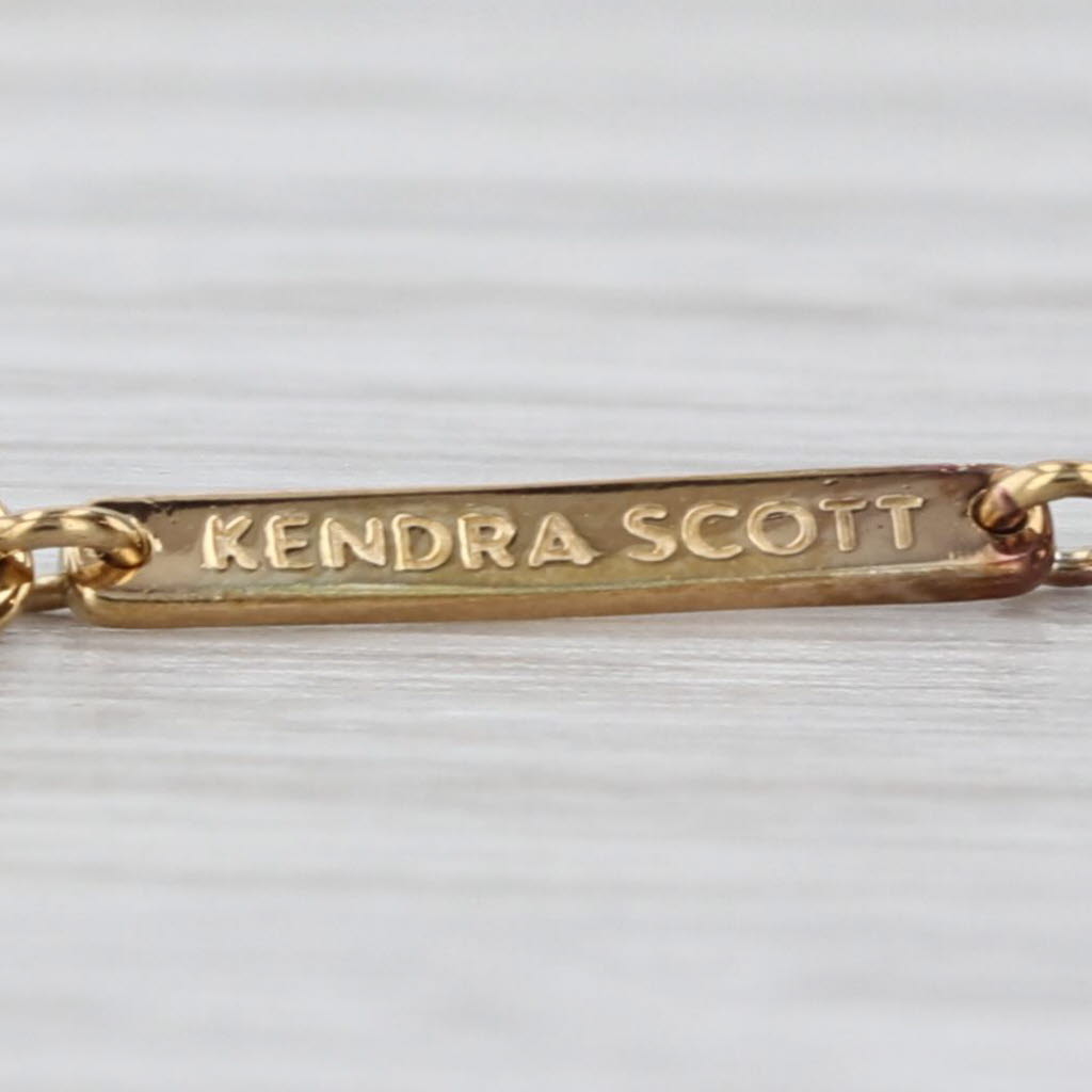 Kendra Scott Mother of Pearl Shell Pendant Necklace Sterling Silver Gold Plated