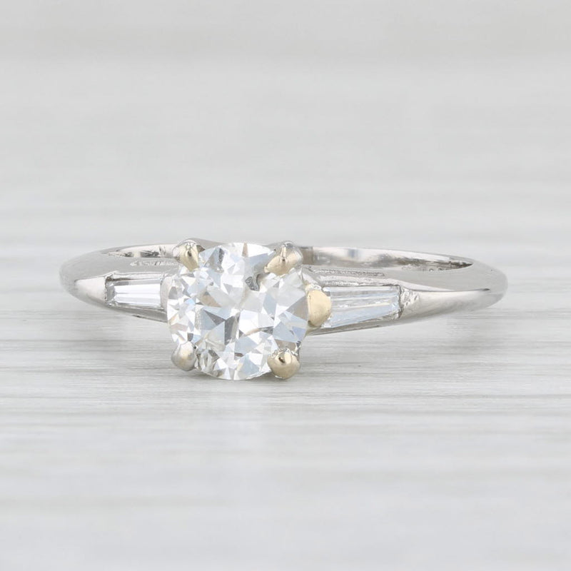 Light Gray 0.85ctw Round Diamond Engagement Ring 900 Platinum Size 5.5