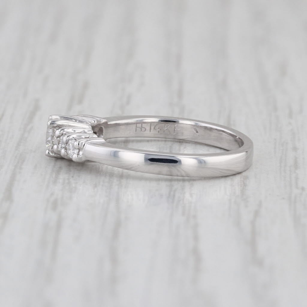 0.33ctw Diamond Engagement Ring 14k White Gold Size 6 Stackable 5-Stone