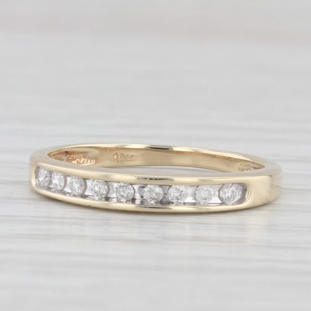 Light Gray Diamond Wedding Band 14k Yellow Gold Size 4 Ring Stackable Anniversary