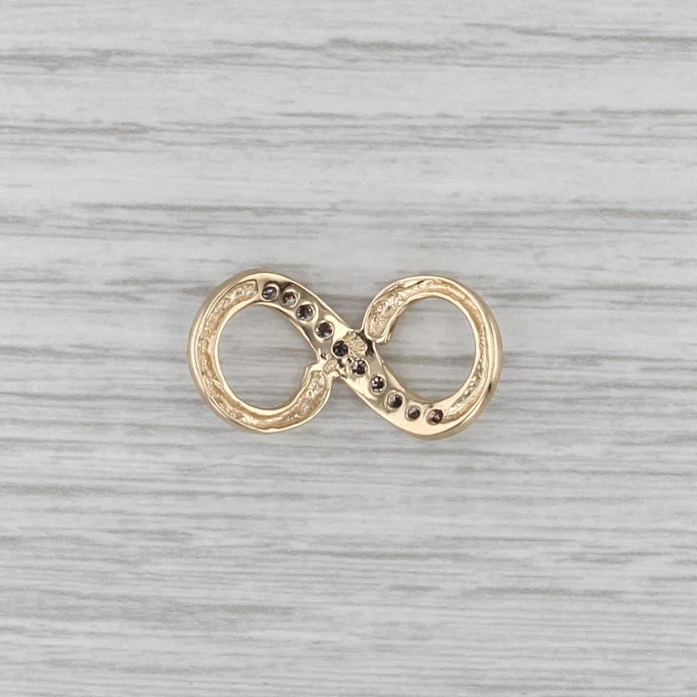 0.18ctw Diamond Infinity Knot Pendant 14k Yellow Gold Floating Figure-8