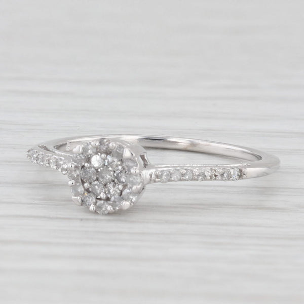 0.24ctw Diamond Cluster Engagement Ring 10k White Gold Size 7.25