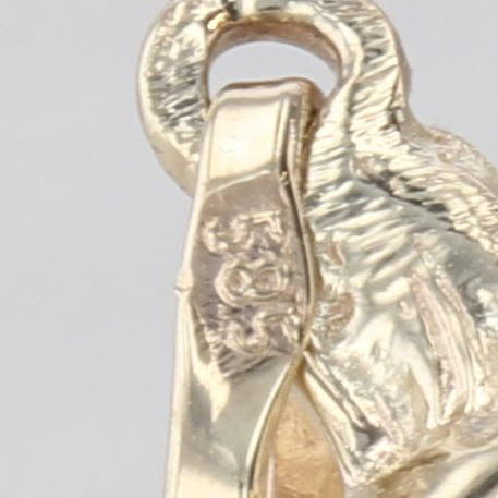 Hopping Rabbit Pendant 14k Yellow Gold 3D Charm Animal Jewelry
