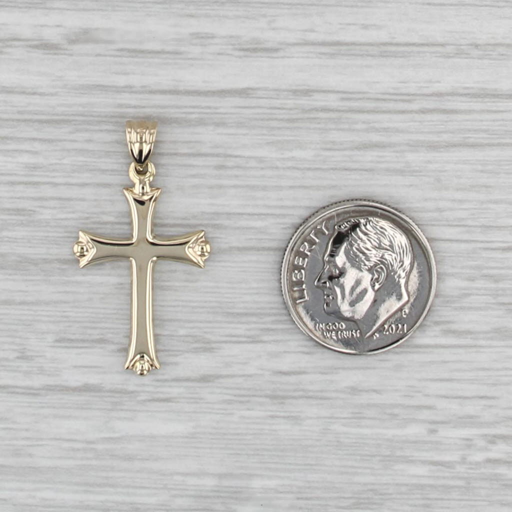 2-Toned Reversible Cross Pendant 14k Yellow White Gold