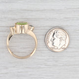 3.50ctw Peridot Zircon Ring 14k Yellow Gold Oval Green Gemstone Size 7.75 - 8