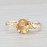 1.11ctw Oval Citrine Diamond Bypass Ring 10k Yellow Gold Size 8