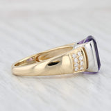 Light Gray 3.09ctw Cushion Amethyst Diamond Ring 18k Yellow Gold Size 6.25