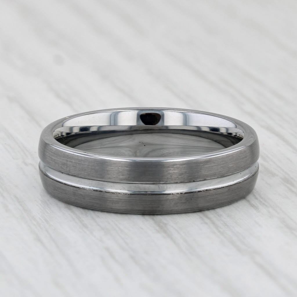 Light Gray Tungsten Men's Wedding Band Size 9.25 Ring