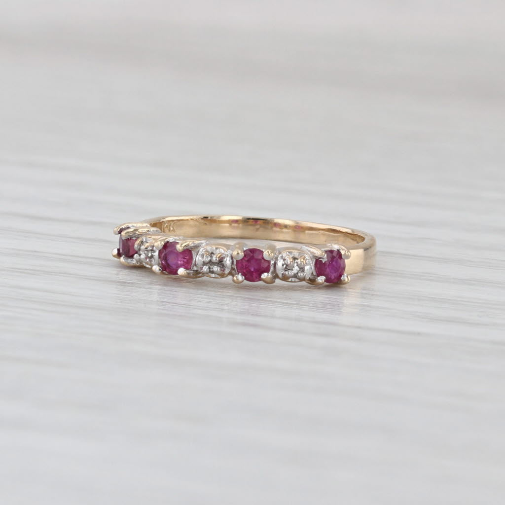 0.20ctw Ruby Diamond Ring 10k Yellow Gold Size 4.25 Stackable