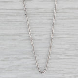 Gray 17" Cable Chain Necklace 18k White Gold 1.5mm Lobster Clasp