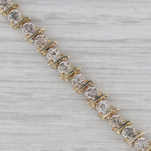 1.50ctw Diamond Tennis Bracelet 10k Yellow Gold 7.25"