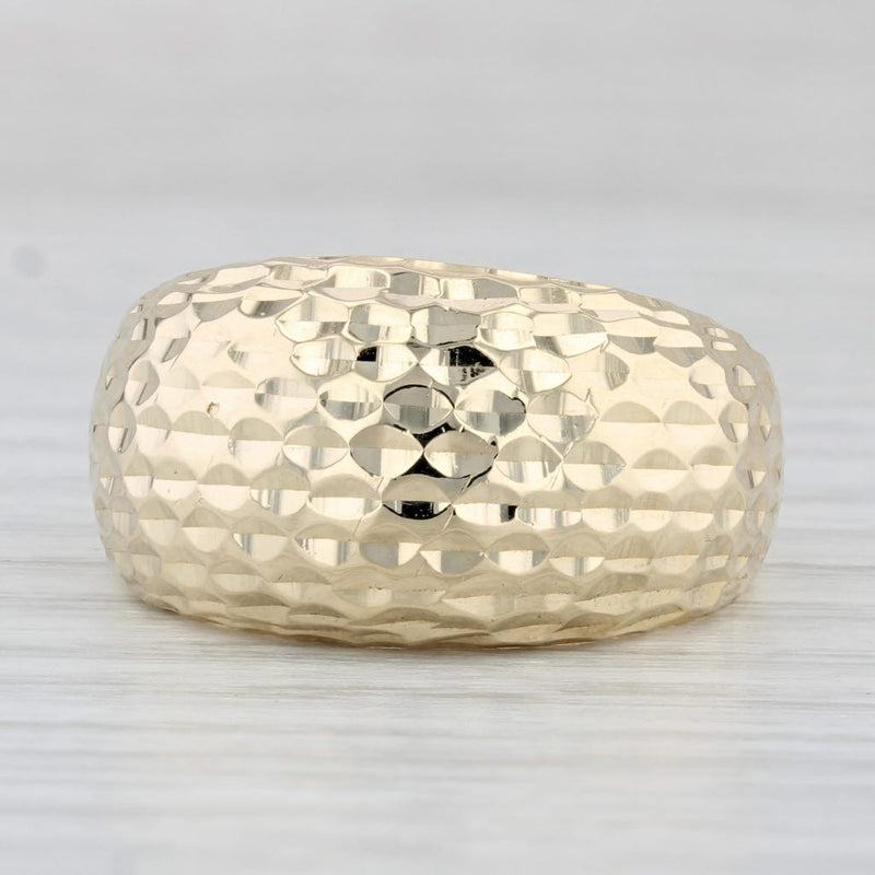 Domed Hammered Ring 14k Yellow Gold Size 9.25