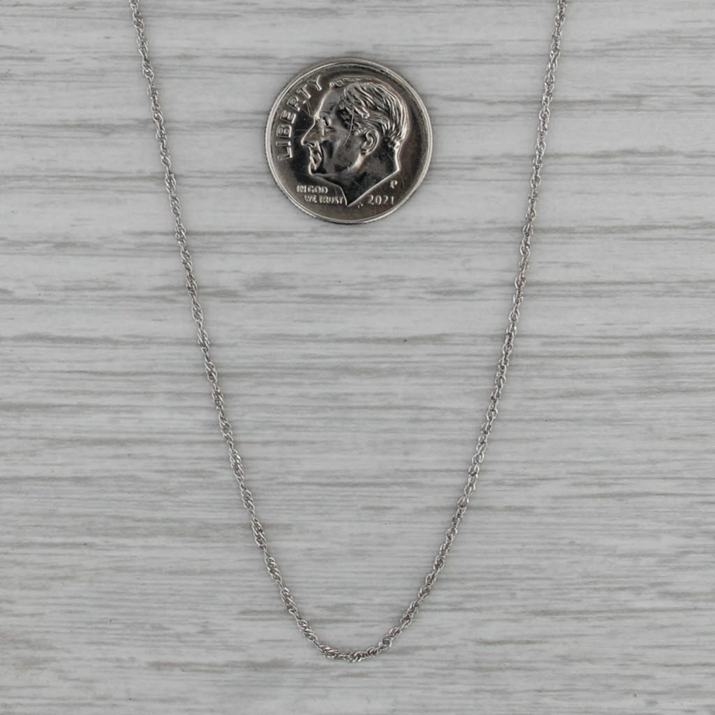 Rope Chain Necklace 10k White Gold 18" 0.6mm