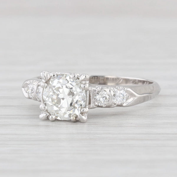 Light Gray Vintage 1.17ctw Diamond Engagement Ring Platinum Size 6 Old European Cut