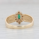 Light Gray 0.25ctw Marquise Emerald Diamond Halo Ring 14k Yellow Gold Size 7.25