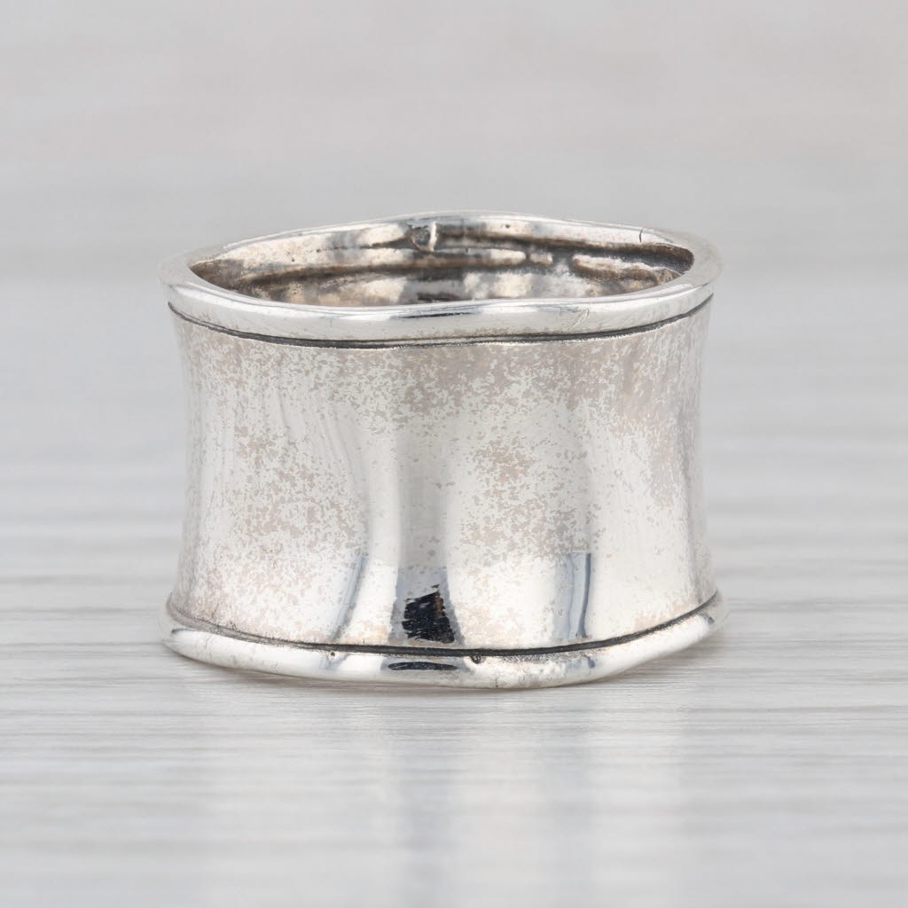 Silpada R07238 Hammered Cuff Ring Sterling Silver Wide Band Size 7 Statement