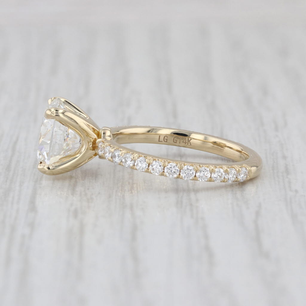 New IGI 3.51ctw Round Lab Grown Diamond Engagement Ring 14k Yellow Gold Size 6