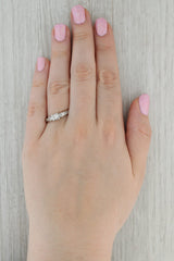 1.20ctw 3-Stone Diamond Engagement Ring 14k White Gold Size 10