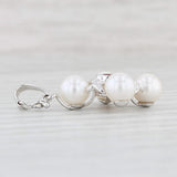 Light Gray 0.58ct Garnet Cultured Pearl Enhancer Pendant 14k White Gold Clip Bail
