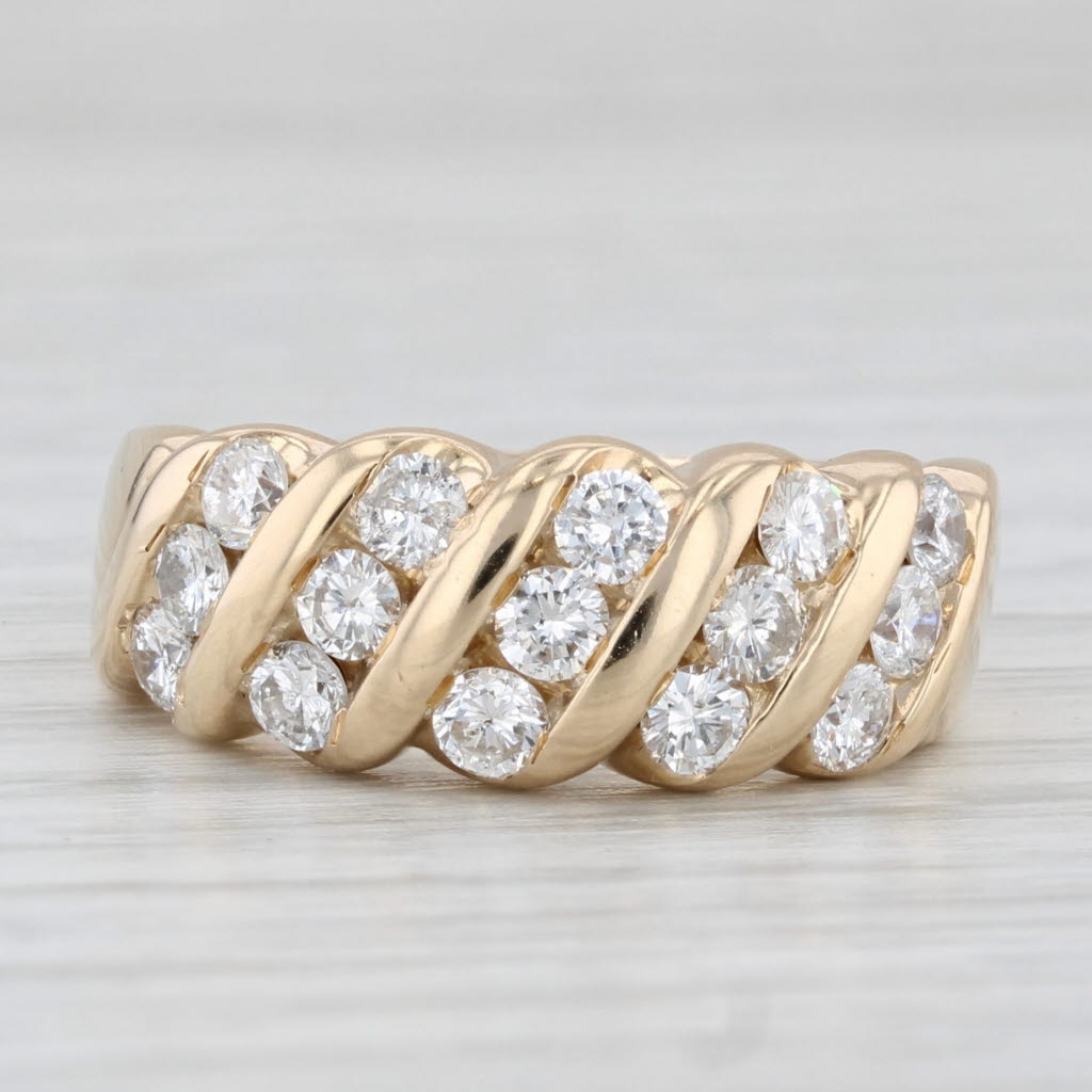 Light Gray 0.80ctw Diamond Ring 14k Yellow Gold Size 6.75