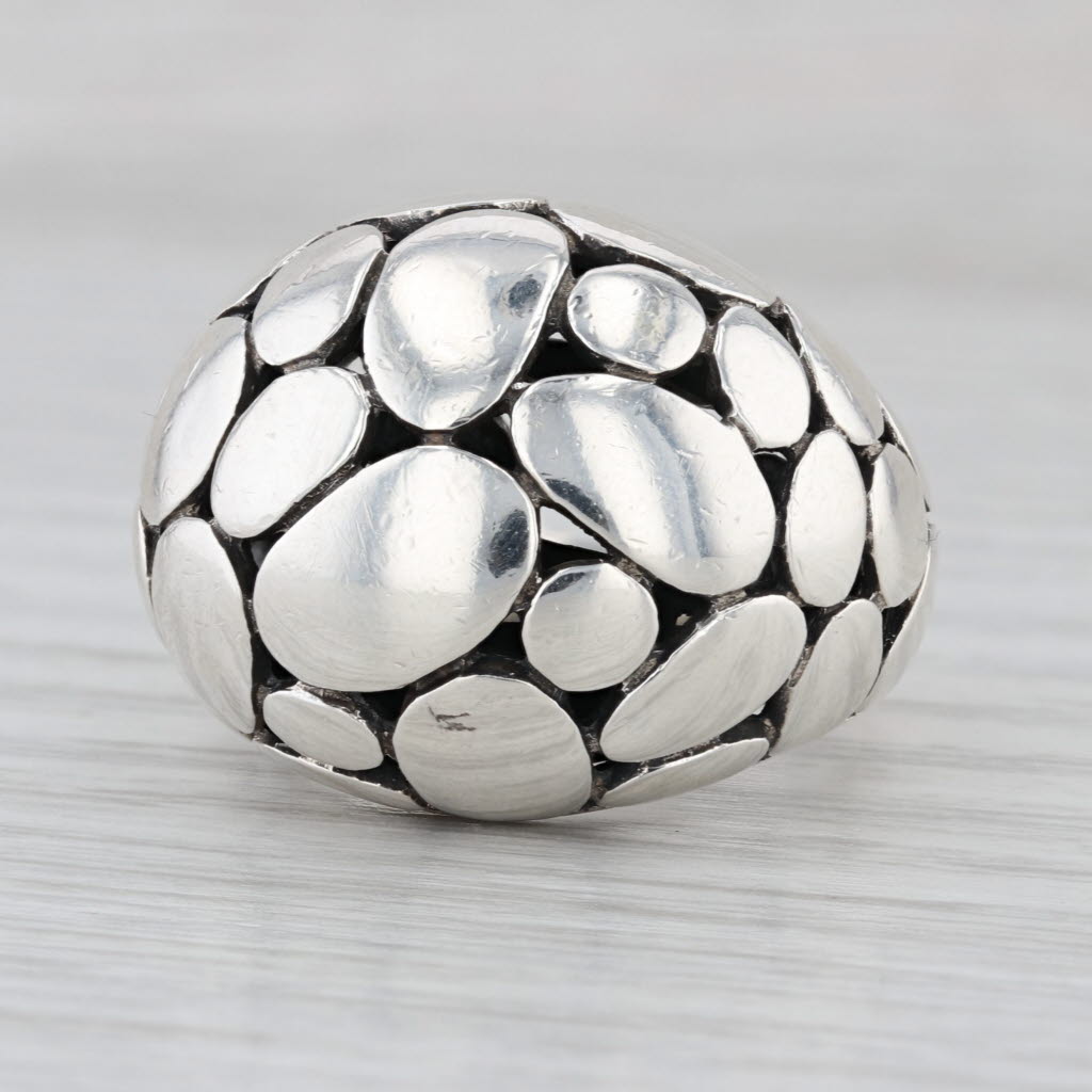 John Hardy Pebble Dome Kali Ring Sterling Silver Size 7.75 Statement