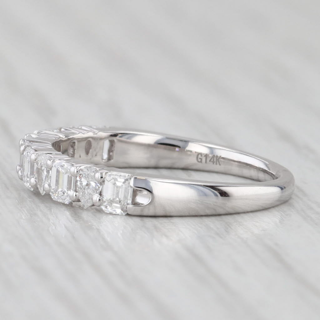 Light Gray New 0.85ctw Diamond Wedding Band 14k White Gold Stackable Anniversary Ring 6.5