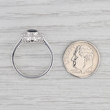 Gray New Beverley K 0.95ctw Sapphire Diamond Halo Ring 14k Gold Engagement Size 7.25