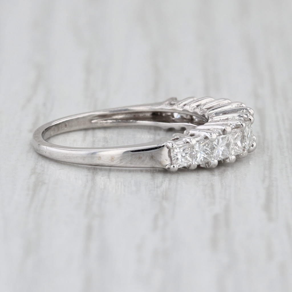 0.76ctw Diamond Wedding Band 900 Platinum Size 6.75 Anniversary Ring