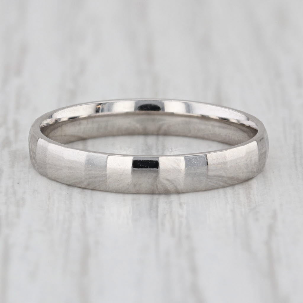 Beveled Band Ring 950 Platinum Size 6.5 Stackable Wedding Band