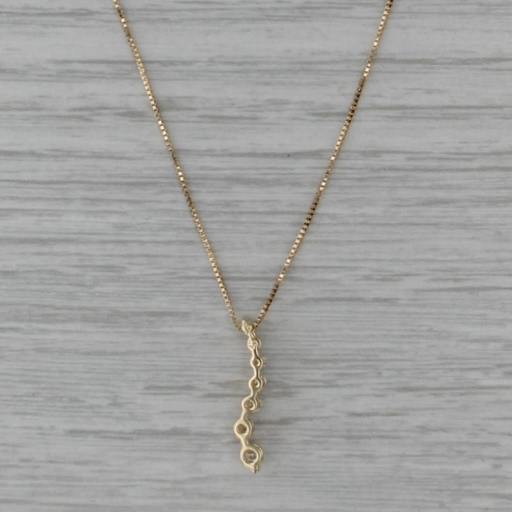 0.20ctw Diamond Journey Pendant Necklace 14k Yellow Gold 19.5" Box Chain