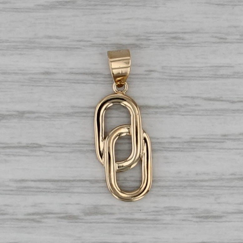 Interlocking Oval Links Pendant 18k Yellow Gold Drop