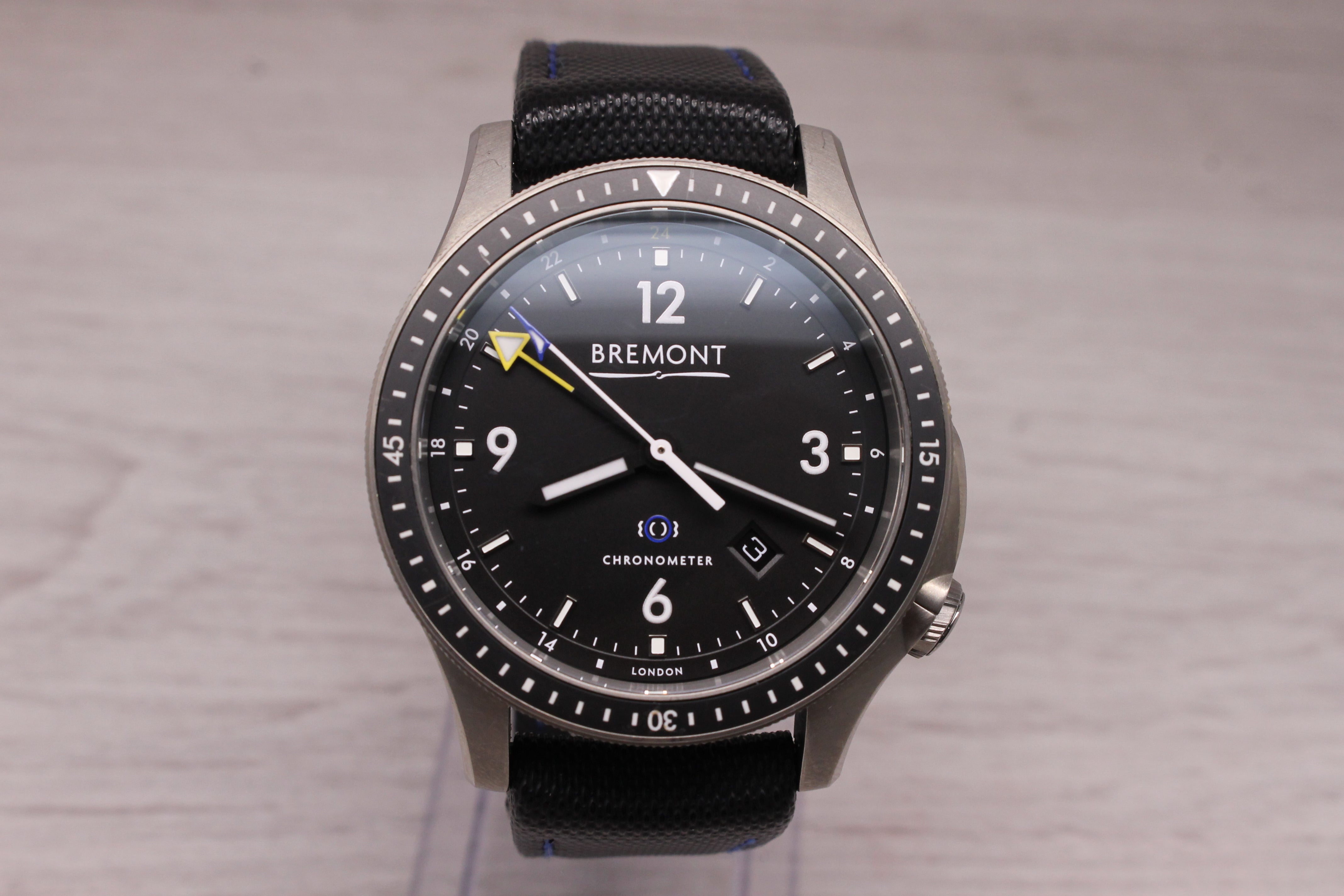 Dark Gray Bremont Boeing Model 1 GMT Chronometer Mens 43mm Automatic Titanium Watch