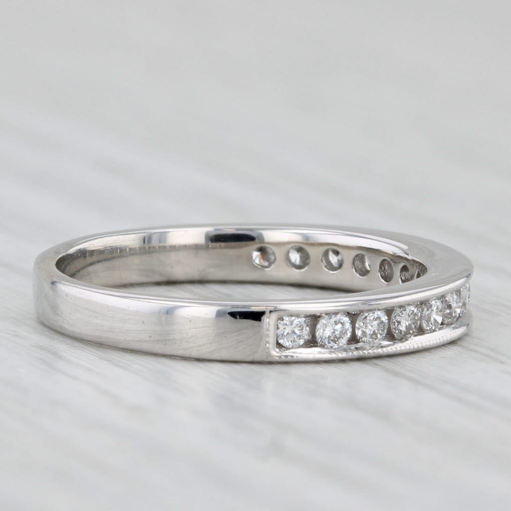 Light Gray 0.30ctw Diamond Wedding Band Size 7.25 Stackable Anniversary Ring