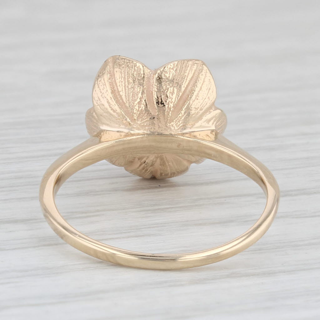 Light Gray Diamond Flower Ring 14k Yellow Gold Size 7.5 Floral