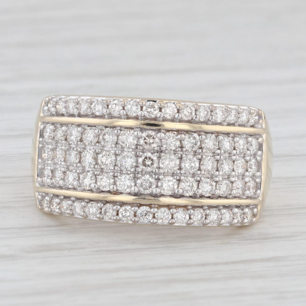 Light Gray 1ctw Diamond Pave Ring 14k Yellow Gold Size 7.25