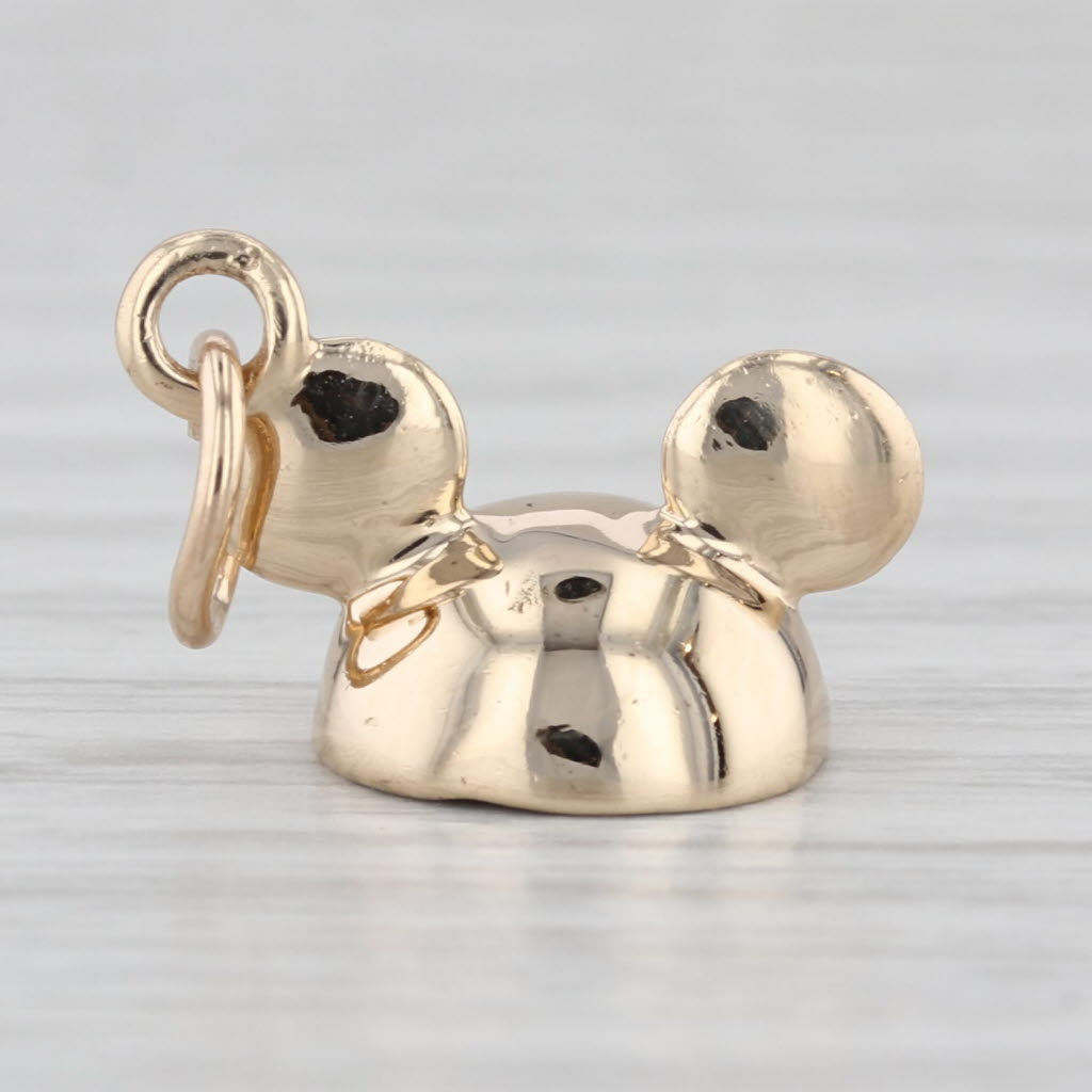 Mickey Mouse Ears Hat Charm 14k Yellow Gold Disney Souvenir Pendant