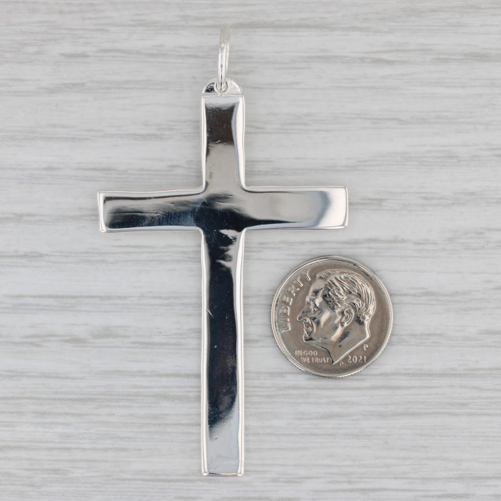 Gray Large Cross Pendant Sterling Silver 925 Statement