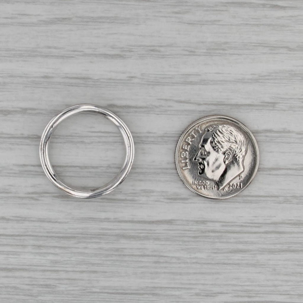 New Contoured 0.16ctw Diamond Ring Sterling Silver Eternity Stackable Size 7.5