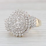 Light Gray 1.03ctw Diamond Cluster Ring 14k Yellow Gold Size 9.25 Cocktail