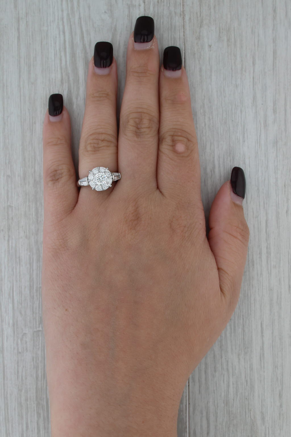1.84ctw VS2 Round Diamond Halo Engagement Ring 950 Platinum Size 6.25-6.5