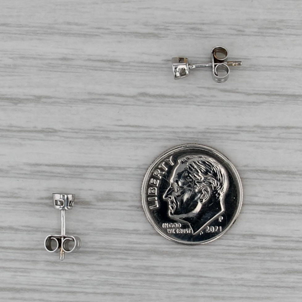 0.20ctw VS2 Round Bezel Set Diamond Stud Earrings 18k White Gold Studs